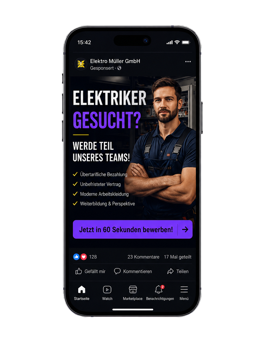 Recruiting Kampagne über Meta Ads, Instagram Reels und Facebook Feed